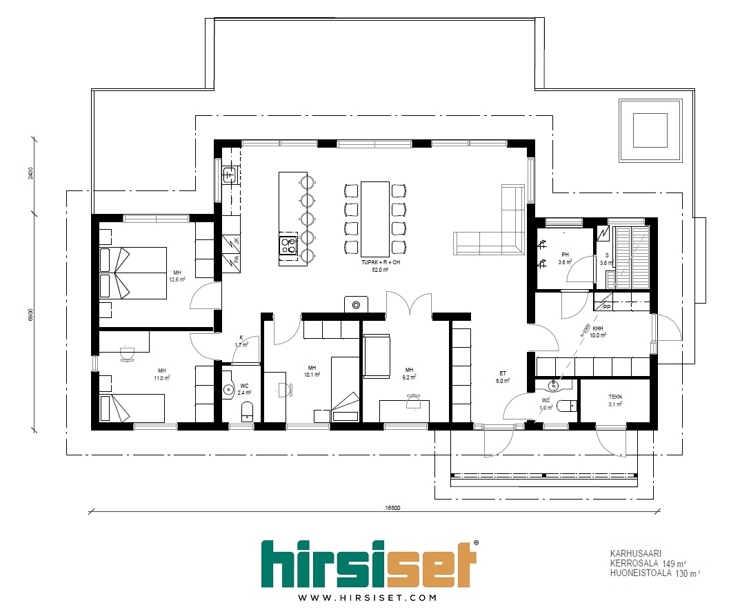 Hirsiset Collection Log houses Karhusaari Floor Plan